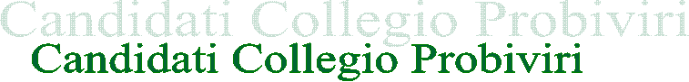 Candidati Collegio Probiviri